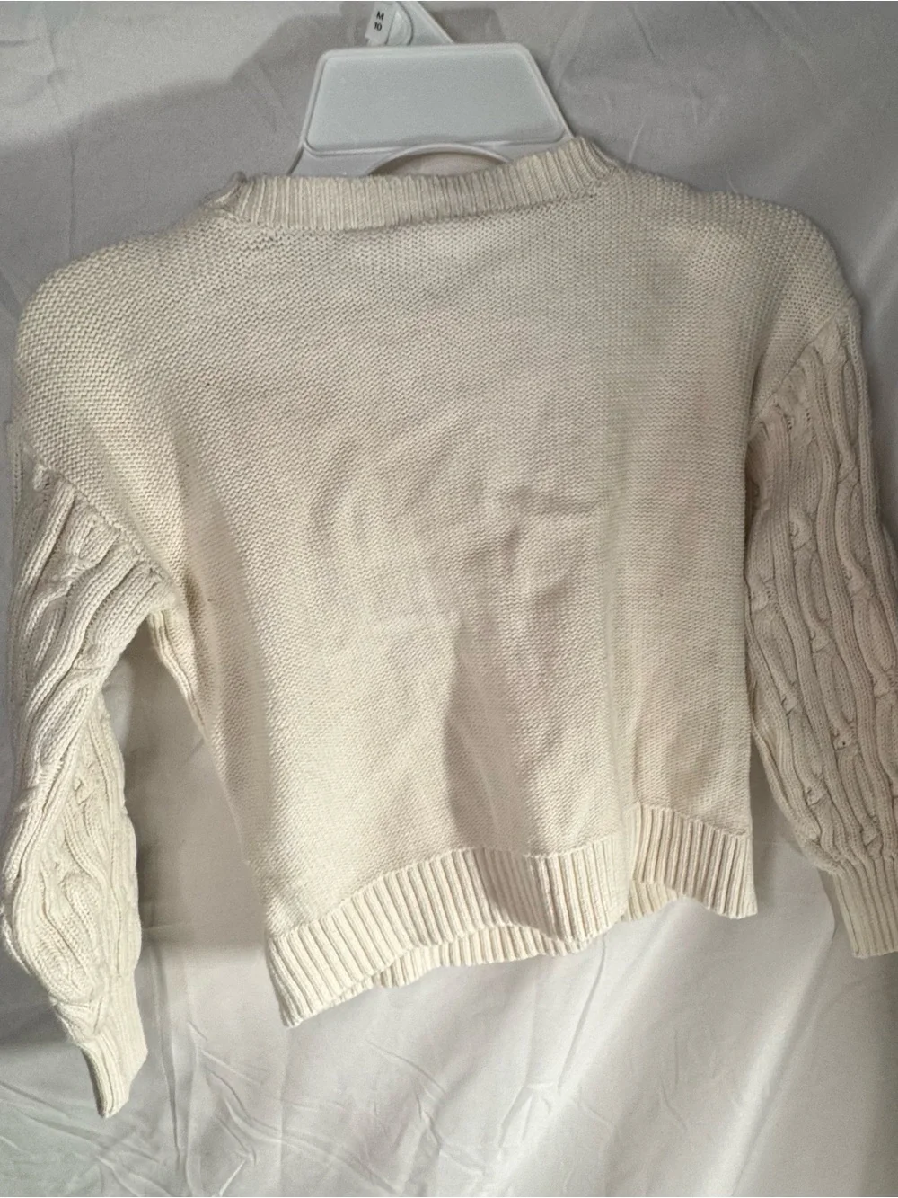 GAP Ivory Cable Knit Crew Sweater